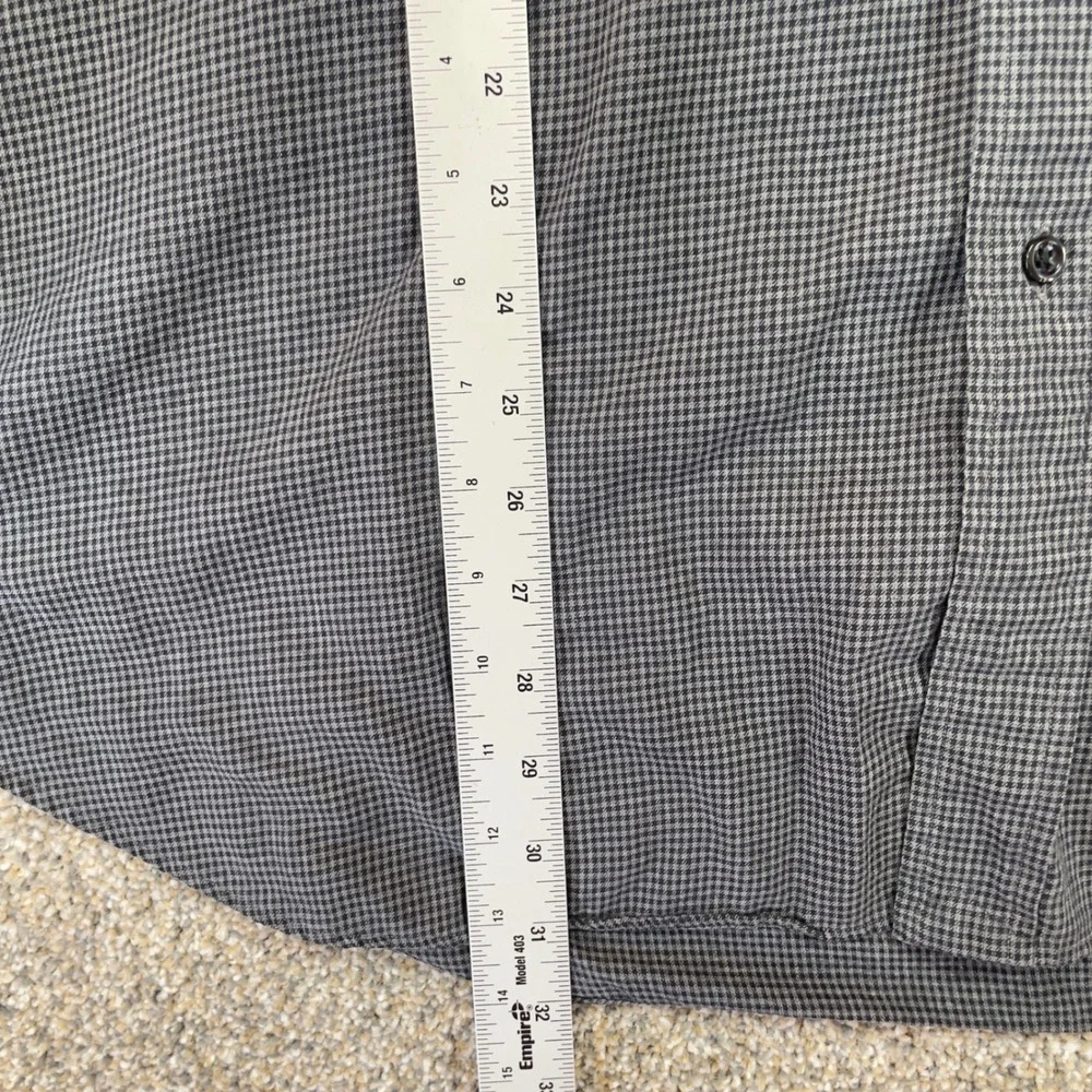 Ralph‎ Lauren Mens Button Up Shirt Gray Houndstooth Size 2XL Big Flawed/Bleach